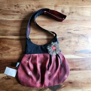 NWT C.divin black & red handmade crossbody bag